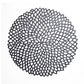 Black round PVC lace placemat with hollow floral mesh pattern