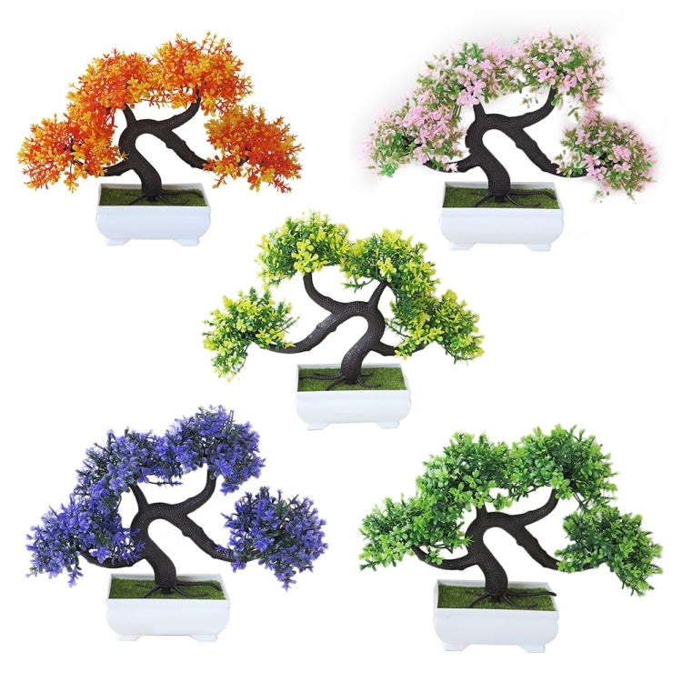 Assorted pine desktop decoration bonsai set with orange, pink, green, and purple trees