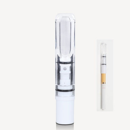 Transparent double-filter cigarette holder with clear tube and white base cap