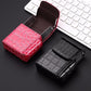Two-tone PU leather cigarette/lighter case set with red and black crocodile texture