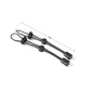 Trekking pole securing straps, 19 cm length, black buckles and patterned elastic cord