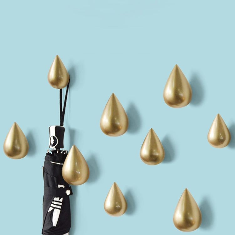 Gold resin water droplet wall hooks, multiple single hooks with dark mounts