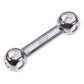 Mini double-socket hex wrench with silver shaft and round heads