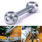 Compact hex wrench with two angled sockets, silver metal