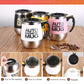 Auto magnetic mixing mug in multiple colors with step icons