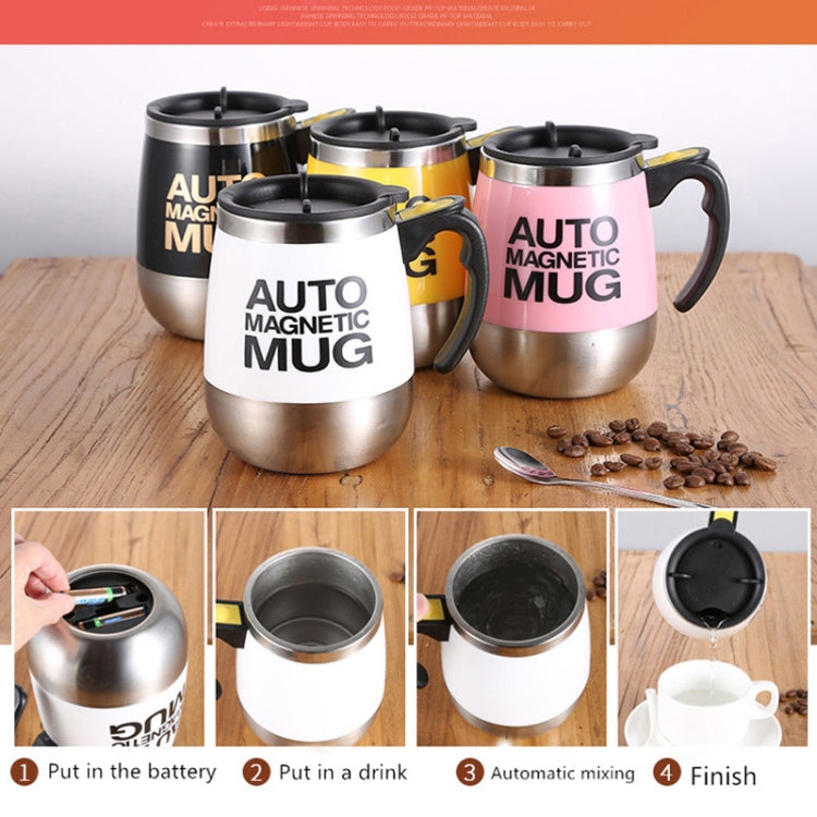 Auto magnetic mixing mug in multiple colors with step icons