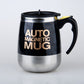 Black auto magnetic mixing mug with black handle and lid