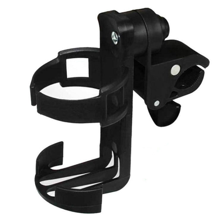 Black lockable bottle holder clamp with side release lever and mounting plate