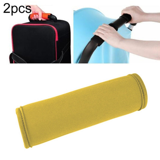 Neoprene handle wrap cover (2-pack), yellow rolled sleeve with stitched edges