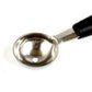 Round stainless fruit scoop with black handle, double-head digging spoon