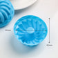 Blue silicone thread-shaped baking mold cup with 65 mm markings