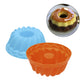 Blue and orange silicone thread-shaped baking molds, muffin or pudding cups