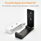 Black 90-degree folding robe hook with two mounting holes and base pad