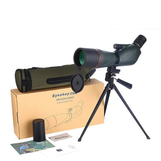 Green 15-45X60 zoom monocular telescope kit with tripod, strap, and included box