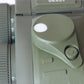 Olive 10x50 binoculars, close-up of side control and textured grip