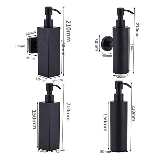 Manual soap dispenser with height and width measurement diagram