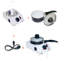 Melting machine set with base unit, cup, pot, lid, power cord, and probes