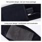 Black heating belt with net pocket and breathable mesh lining, close-up