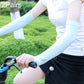 Light blue ice silk sunscreen arm sleeves, long UV oversleeves