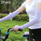 Lavender ice silk sunscreen arm sleeves, long UV oversleeves