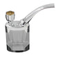 Mini dual-use hookah pipe with filter, silver-white base and curved clear tube