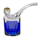 Mini dual-use hookah pipe with filter, blue base and curved metal stem