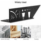 Black multi-function angle ruler with protractor arc, straight guides, and pivot notches