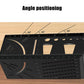 Black angle positioning ruler with curved protractor, tick marks, and slotted guide bars