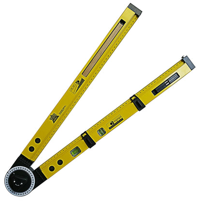 Yellow 0–270° angle and slope line gauge with scriber tips