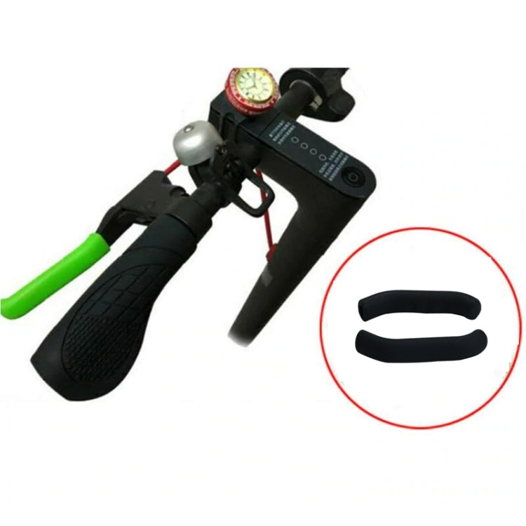 Black non-slip silicone handbrake cover set, two pieces for scooter handlebars
