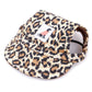 Leopard-print adjustable baseball cap for pets with fabric logo patch