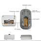 Back view of digital meat probe thermometer showing battery compartment and switches