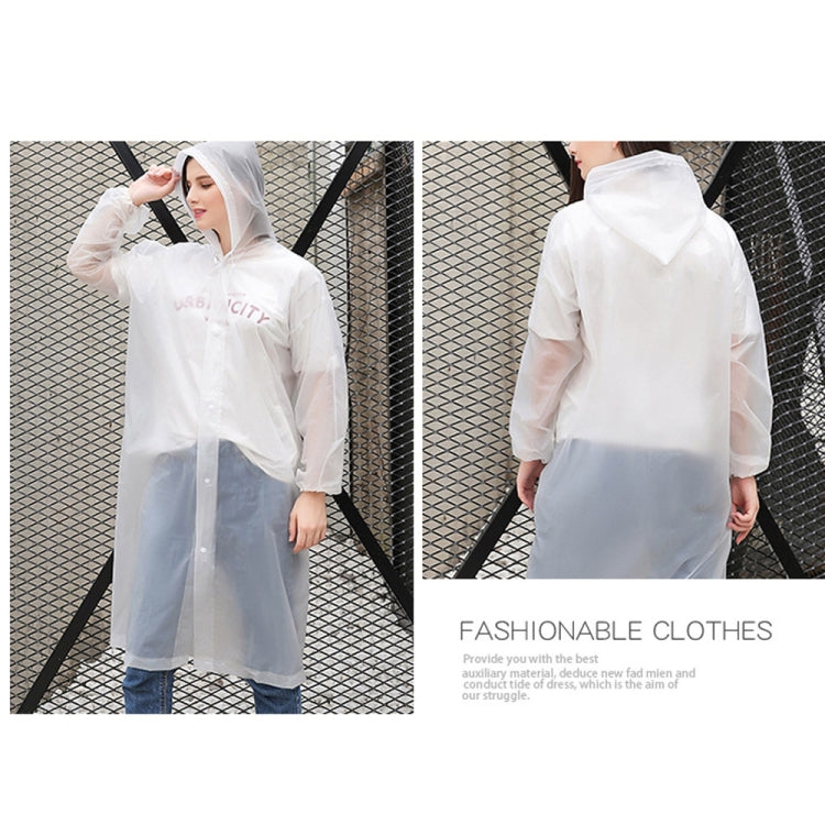 White hooded disposable raincoat with full sleeves and front opening