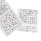 Sudoku-printed toilet paper sheets with number grids, curled together