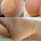 Beige heel socks with close-up of heel area for moisturizing protection