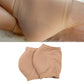 Beige heel socks with elastic cuff, pair shown folded