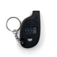 Digital tire air pressure gauge tester with LCD display and keychain, black