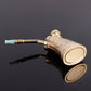 Metal tobacco roller cigarette maker, gold body with two hinged handles