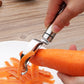 Bow planer stainless steel vegetable peeler shaving carrots into strips