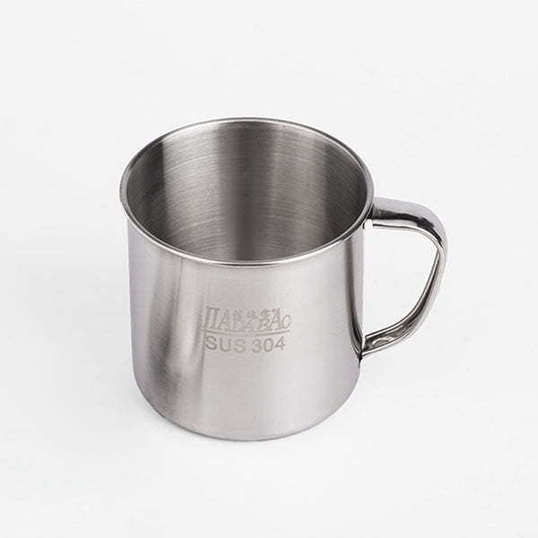 304 stainless steel cup with loop handle, open top
