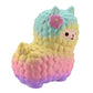 Mini animal squeeze toy cat-bear in pastel rainbow, bubbled texture, side view