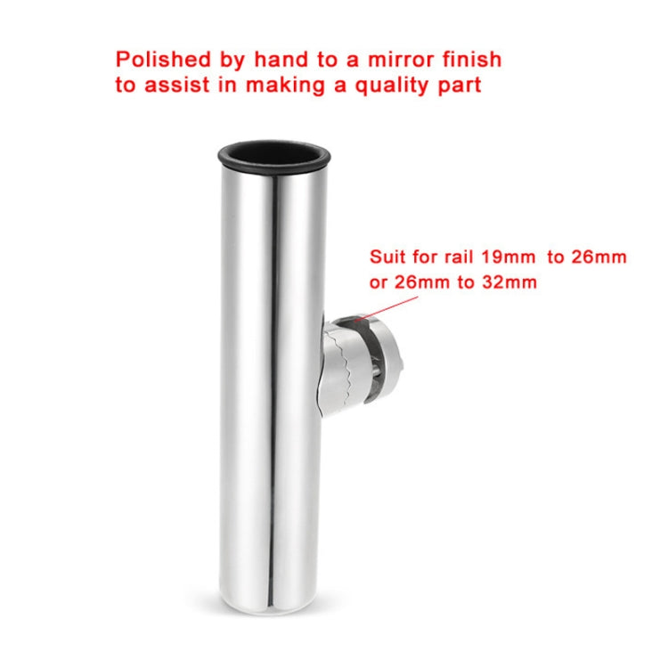 316 stainless steel fishing rod seat bracket with rail clamp for 19–26 mm tubes
