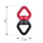 Red and black fixed connector carabiner with size diagram: 5.5 cm wide, 11 cm tall