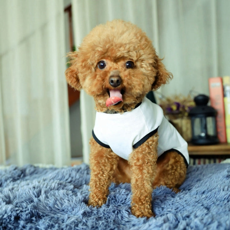 White paw-print dog vest with red heart and 'Love' text, short-sleeve style