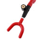 Red U-handle mechanical steering wheel lock with black clamp and key cylinder