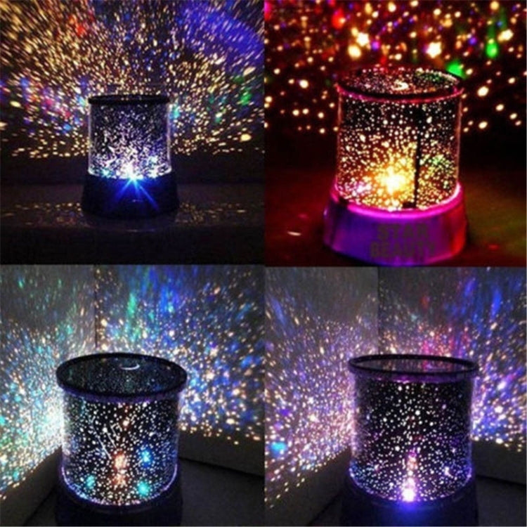 Color-changing star projection lamp producing bright multicolor star light