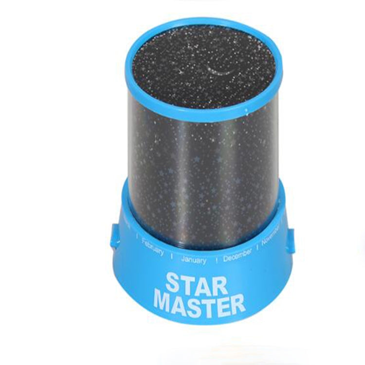 USB star projection night light with blue base and circular top