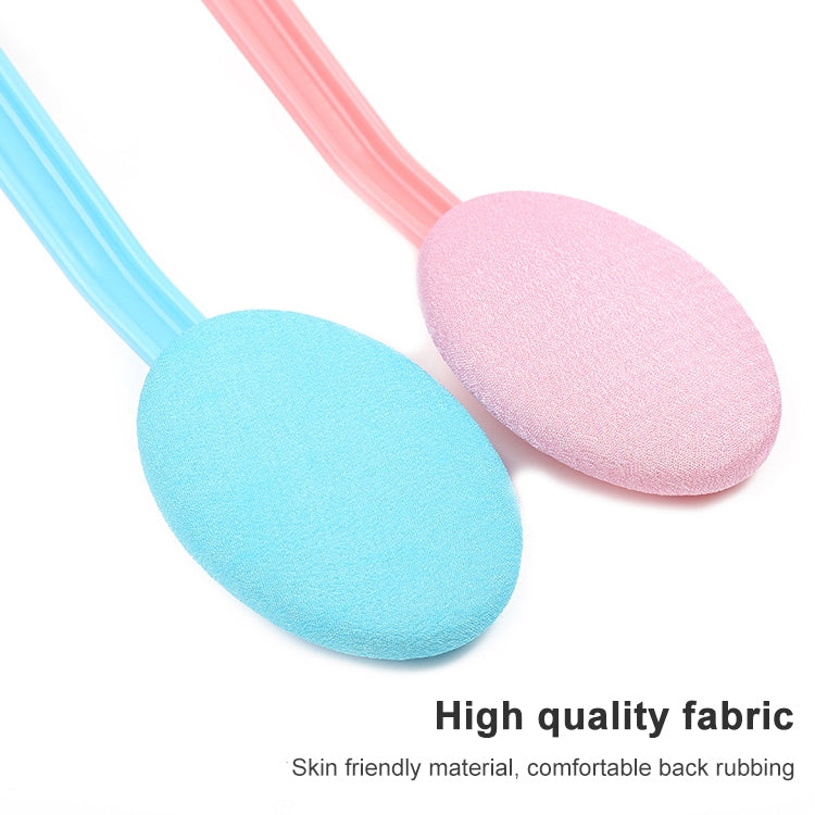 Pair of single-sided back brushes with blue and pink round scrubbing pads