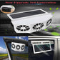 White solar car air purifier box with solar panel top and three side fan grilles