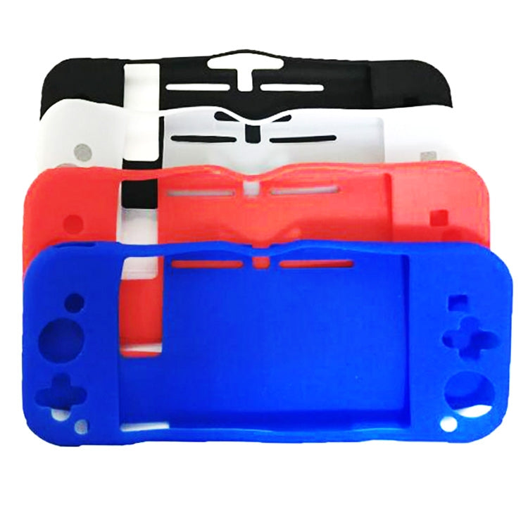 Stacked silicone Switch cases in blue and red with controller button openings